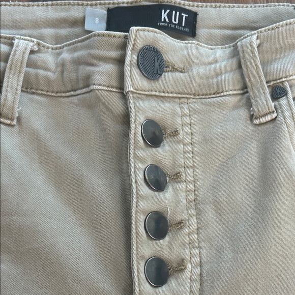 Kut from the Kloth Beige Frayed Hem Jeans - Picture 3 of 12